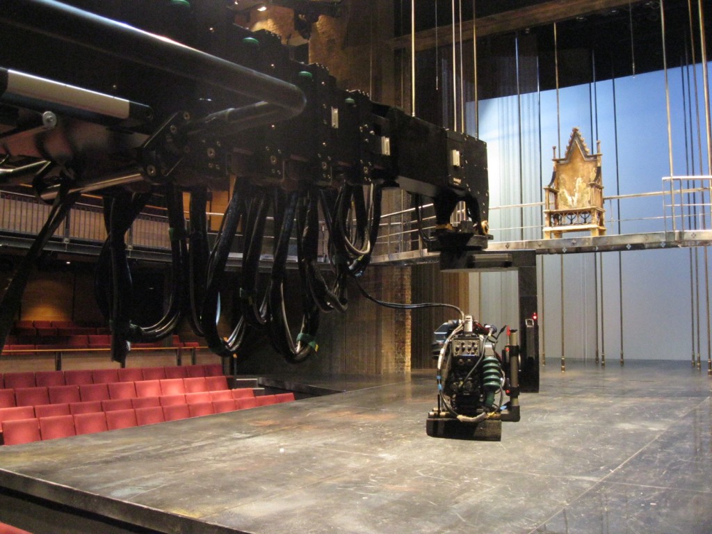Crane for RSC Richard II with set beyond