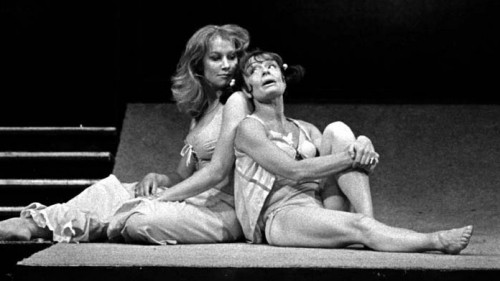 Helen Mirren and Sheila Burrell in The Two Gentlemen of Verona, RSC, 1970-71; photograph by Donald Cooper
