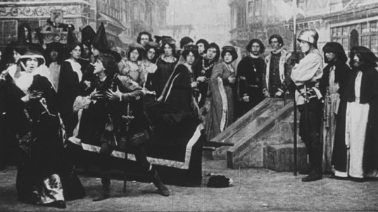 Frank Benson in Richard III (detail from framegrab)